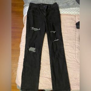 Ripped vintage straight fit jeans